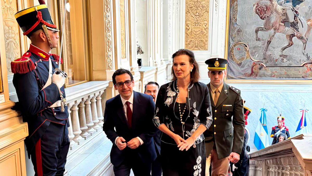 Mondino acompa al ministro francs a su encuentro con Javier Milei Foto Presidencia 