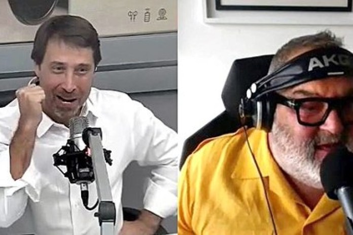 Eduardo Feinmann y Jorge Lanata, en el pase de las mañanas de Mitre. Los dos están nominados.