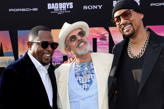 Martin Lawrence, Joe Pantoliano y Will Smith, en la première de "Bad Boys: Ride or Die", en Los Angeles. Foto Reuters