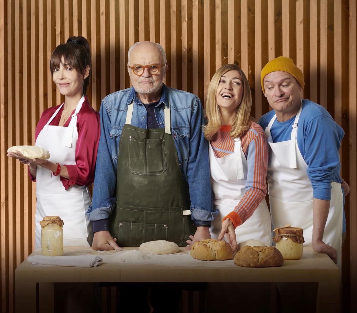 Con las manos en la masa. Paola Krum, Juan Leyrado, Carola Reyna y Carlos Belloso, los protagonistas de "Una terapia integral".