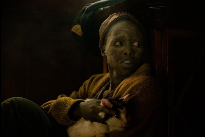 Lupita Nyong'o es Sam, junto a su gato Frodo. Foto UIP