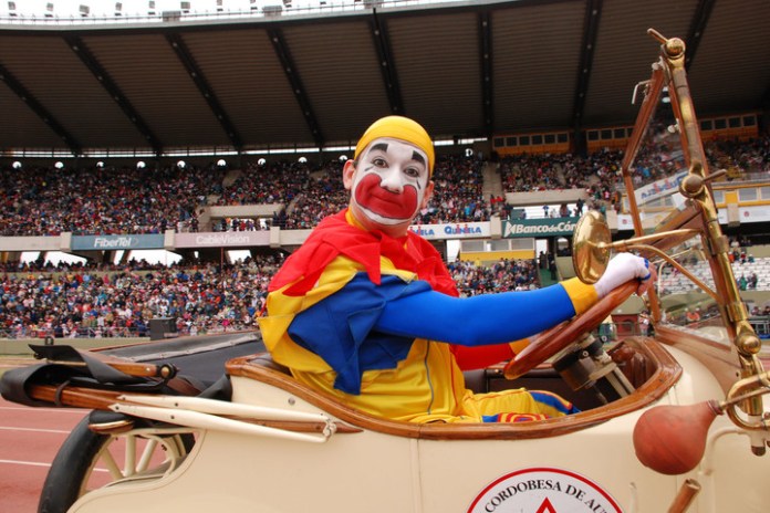 En el estadio mundialista Chateau Carreras, en Córdoba, la provincia en la que nació, por un festejo del Día del Niño.
